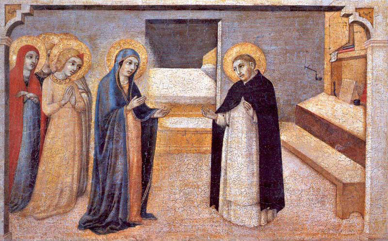 scenes from the legend of saint peter the martyr the virgin appears to the saint